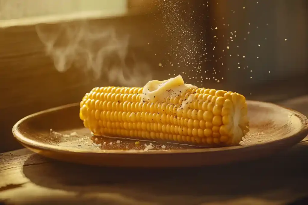 Frozen corn on the cob Instant Pot recipe with butter and seasonings