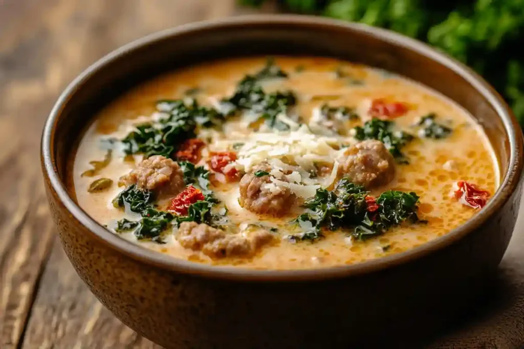 Instant Pot Keto Tuscan Soup with sausage and kale