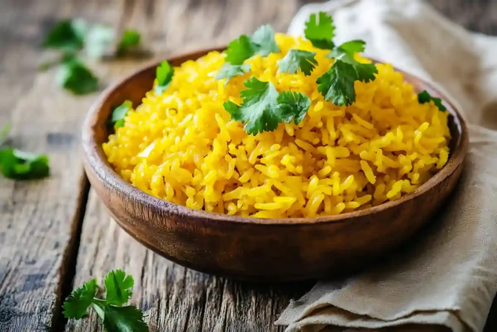 INSTANT POT YELLOW RICE: Easy, Fluffy, and Flavorful Every Time 8 Instant Pot Yellow Rice served in a bowl