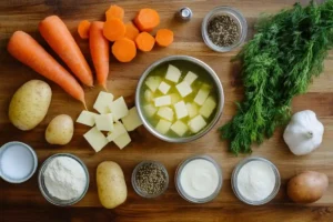 Ingredients for Instant Pot Dill Pickle Soup