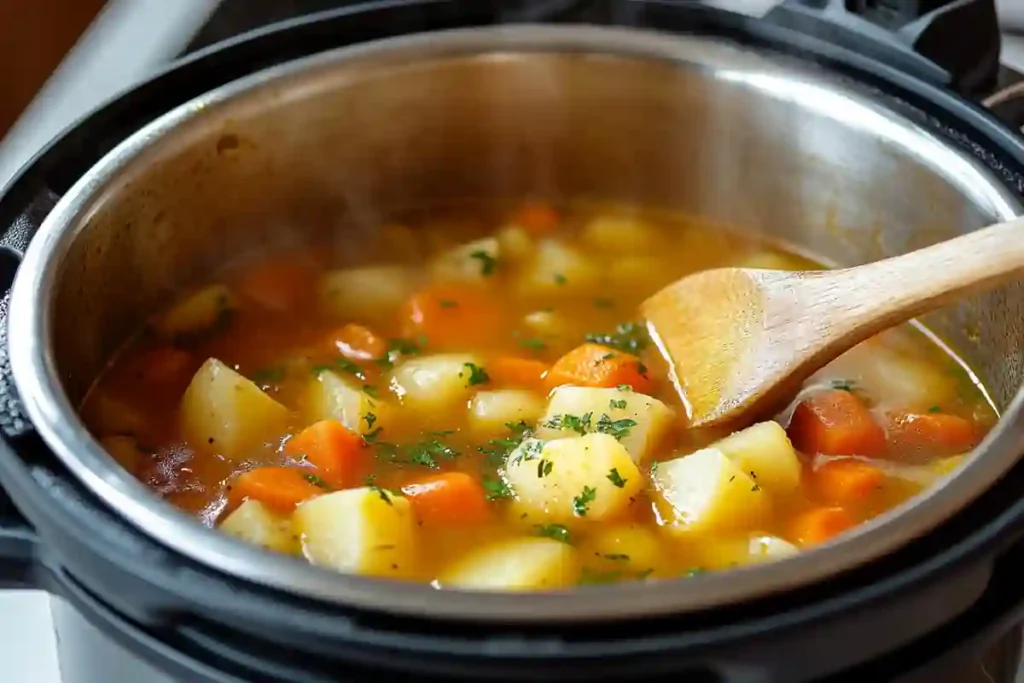 Cooking Instant Pot Dill Pickle Soup