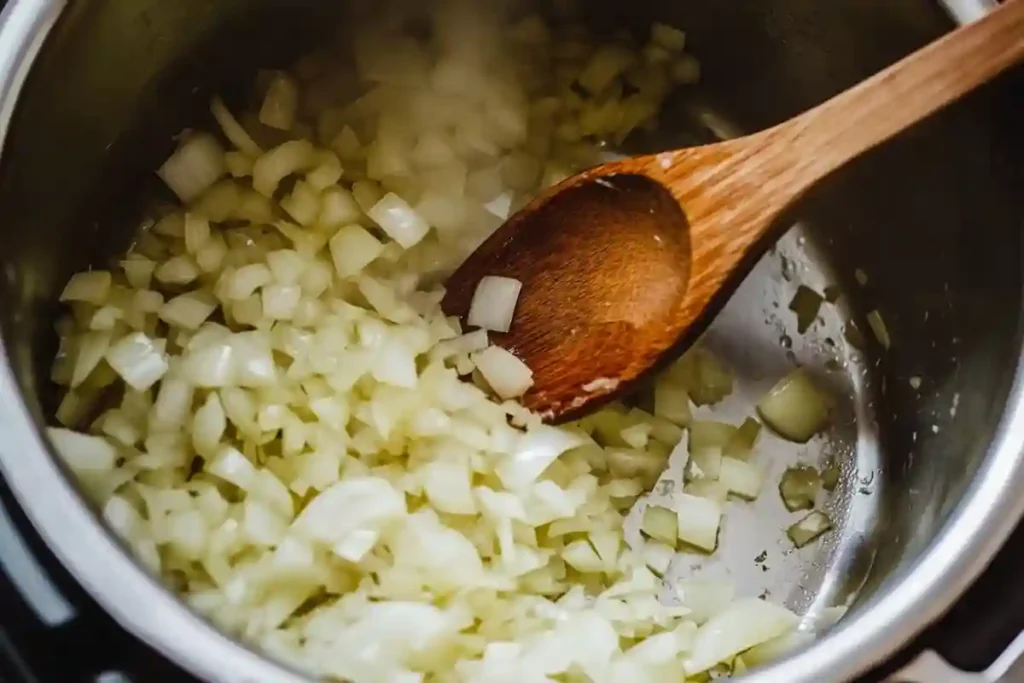 Sautéing onions for Instant Pot cabbage