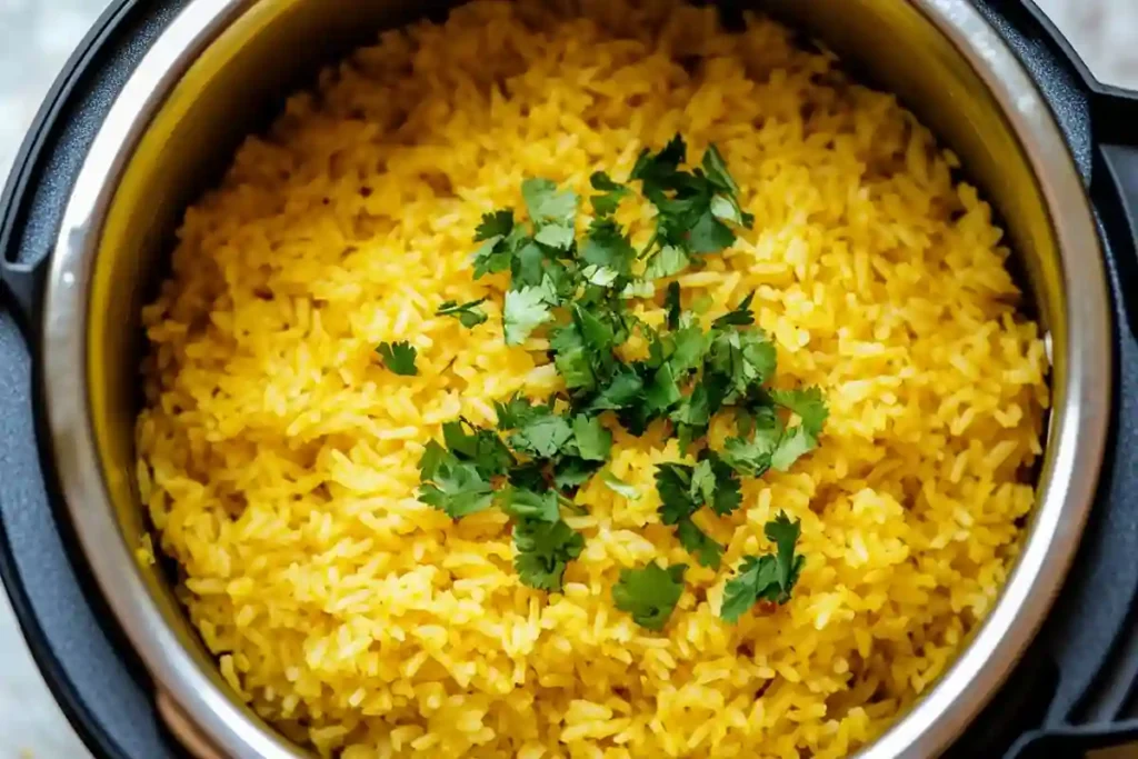 INSTANT POT YELLOW RICE: Easy, Fluffy, and Flavorful Every Time 14 Instant Pot Yellow Rice freshly cooked