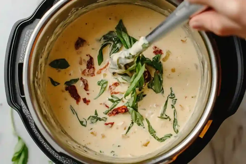 creamy sauce stirring instant pot marry me chicken