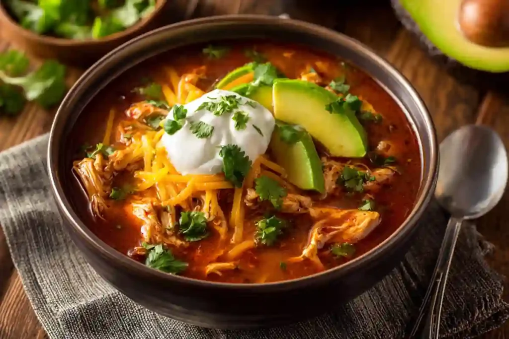 Keto Chicken Fajita Soup in the Instant Pot (Low-Carb Comfort in a Bowl) 14 Served bowl of Instant Pot keto chicken fajita soup