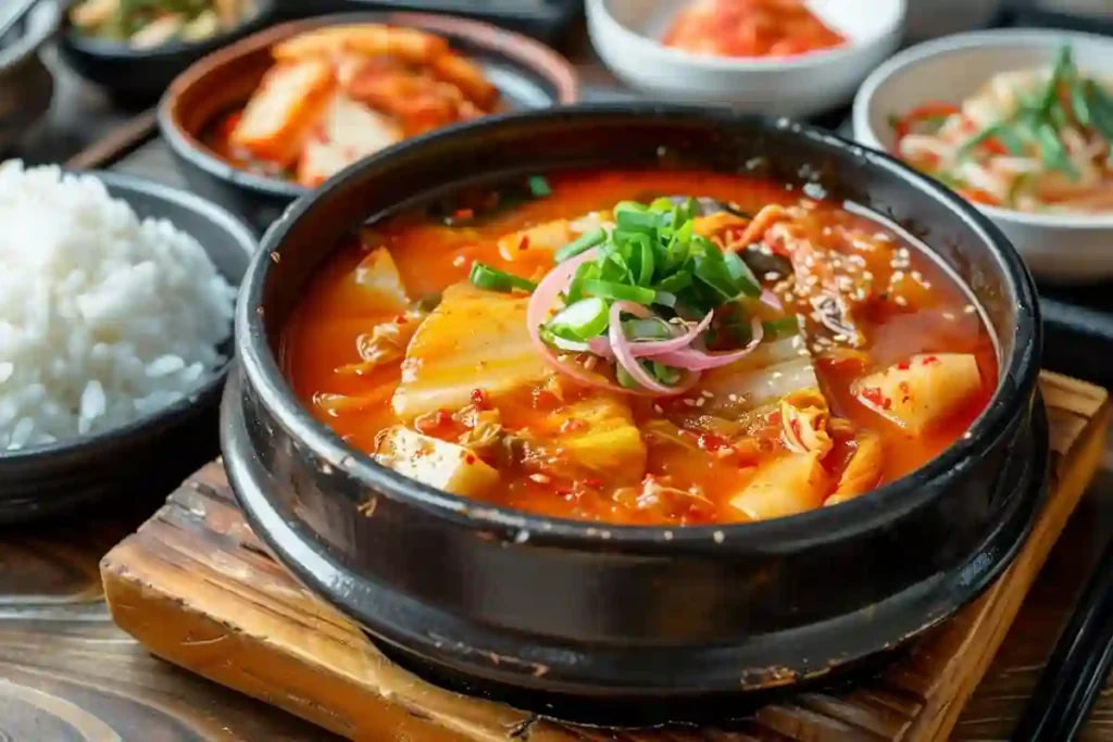 serving-kimchi-jjigae-with-sides