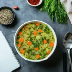 Recipe card for Instant Pot Dill Pickle Soup