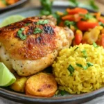 INSTANT POT YELLOW RICE: Easy, Fluffy, and Flavorful Every Time 9 Serving suggestion with Instant Pot Yellow Rice