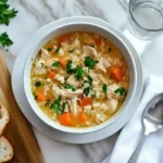 full meal presentation instant pot chicken and rice soup