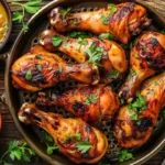 Instant Pot chicken legs recipes served with sauces