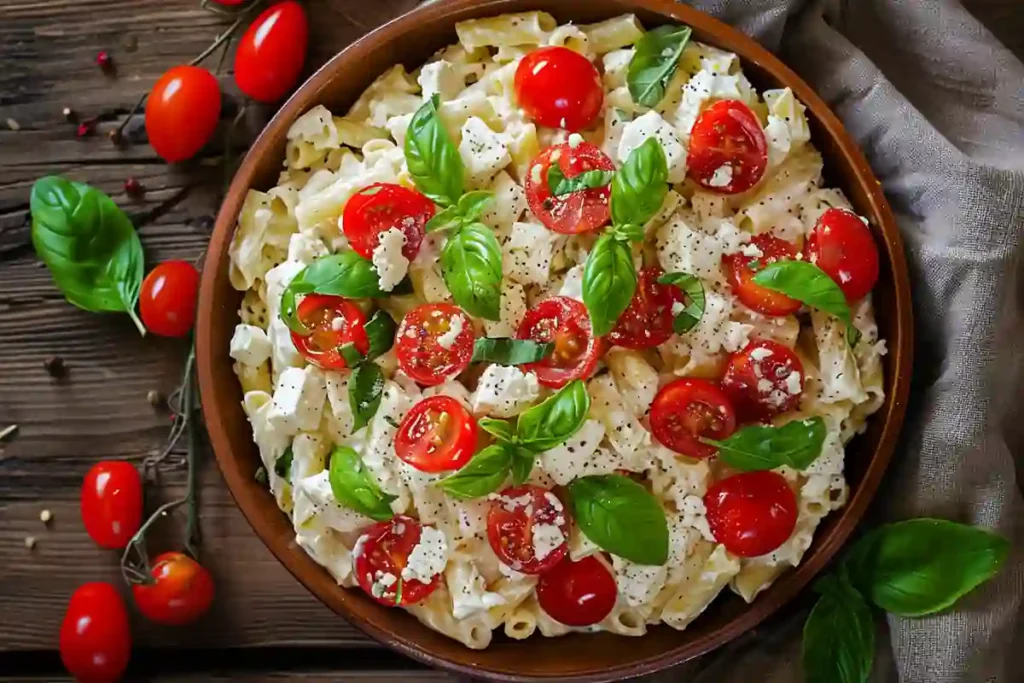 Instant Pot Feta Pasta with Cherry Tomatoes and Basil