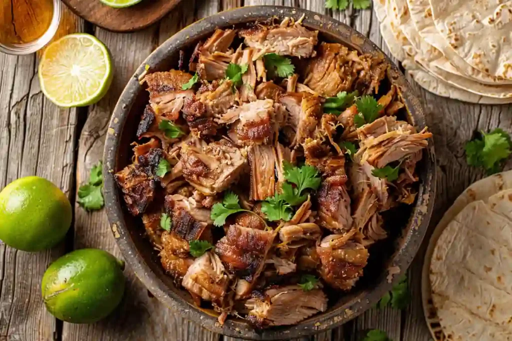 Pressure cooker carnitas with crisped pork and citrus