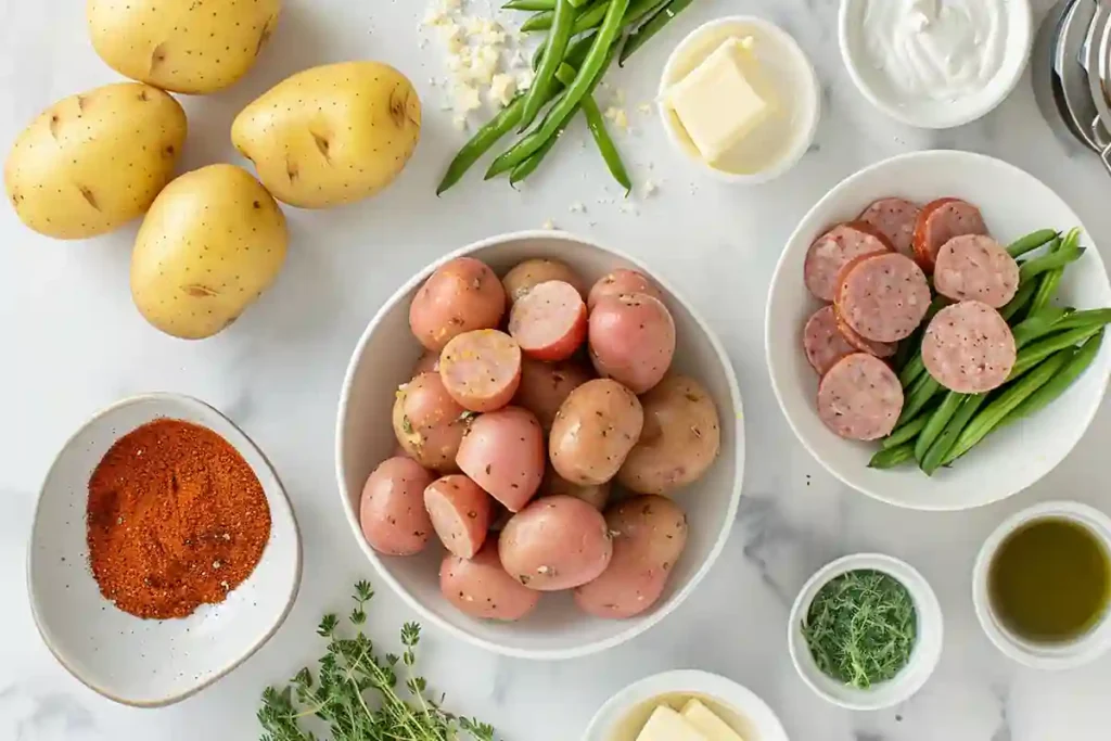 Ingredients for Instant Pot Swamp Potatoes
