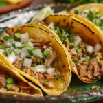 Carnitas tacos made with pressure cooked pork