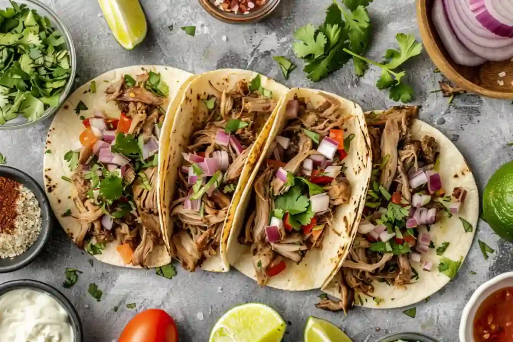 Recipe card layout for pressure cooker carnitas
